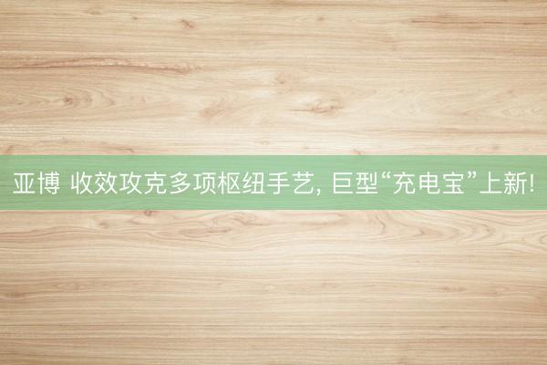 亚博 收效攻克多项枢纽手艺， 巨型“充电宝”上新!