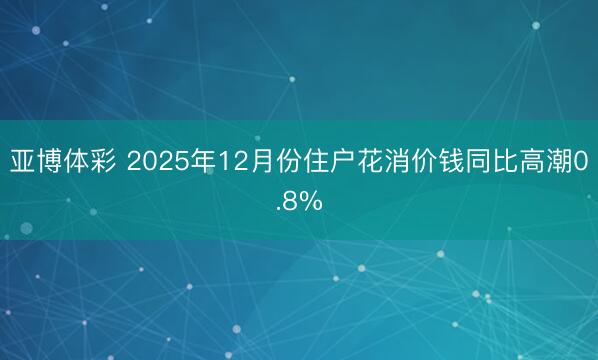 亚博体彩 2025年12月份住户花消价钱同比高潮0.8%