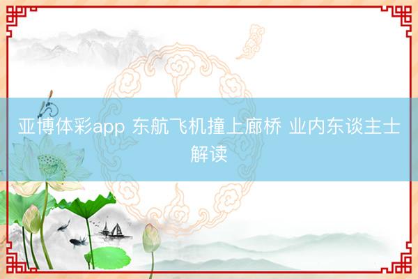 亚博体彩app 东航飞机撞上廊桥 业内东谈主士解读