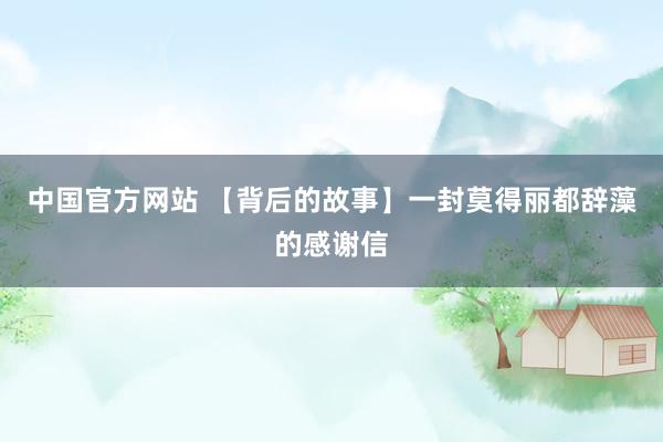 中国官方网站 【背后的故事】一封莫得丽都辞藻的感谢信