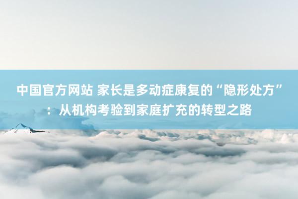 中国官方网站 家长是多动症康复的“隐形处方”：从机构考验到家庭扩充的转型之路