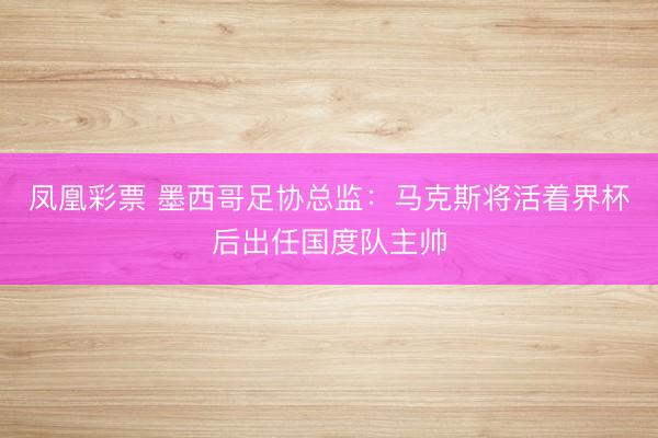 凤凰彩票 墨西哥足协总监:马克斯将活着界杯后出任国度队主帅