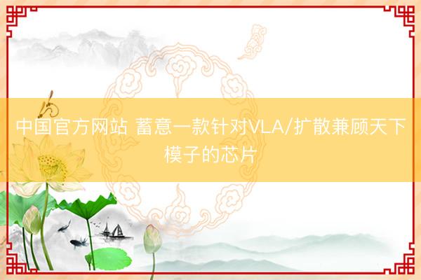 中国官方网站 蓄意一款针对VLA/扩散兼顾天下模子的芯片