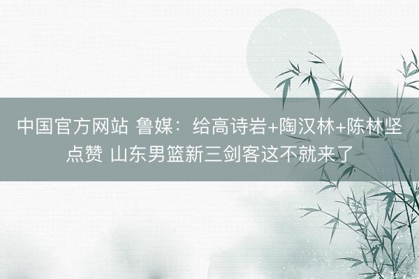 中国官方网站 鲁媒：给高诗岩+陶汉林+陈林坚点赞 山东男篮新三剑客这不就来了