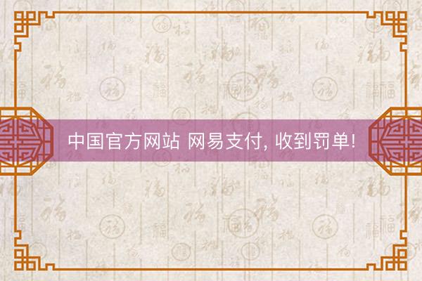 中国官方网站 网易支付， 收到罚单!