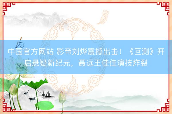 中国官方网站 影帝刘烨震撼出击！《叵测》开启悬疑新纪元，聂远王佳佳演技炸裂