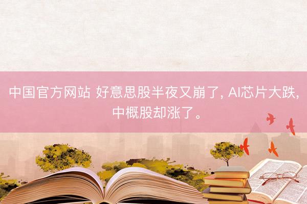 中国官方网站 好意思股半夜又崩了, AI芯片大跌, 中概股却涨了。