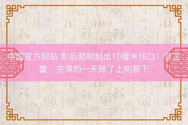 中国官方网站 影后爬树刮出10厘米伤口！辛芷蕾：完满的一天除了上树那下