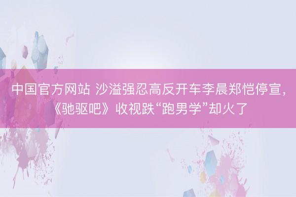 中国官方网站 沙溢强忍高反开车李晨郑恺停宣，《驰驱吧》收视跌“跑男学”却火了