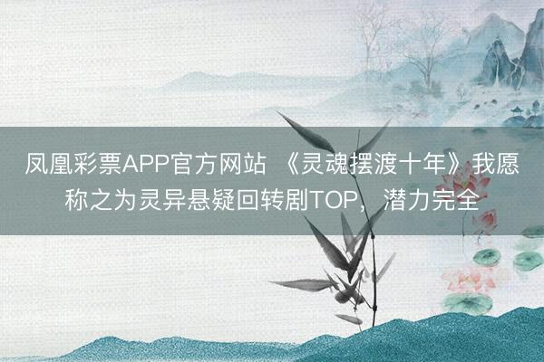 凤凰彩票APP官方网站 《灵魂摆渡十年》我愿称之为灵异悬疑回转剧TOP，潜力完全