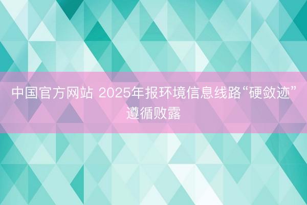 中国官方网站 2025年报环境信息线路“硬敛迹”遵循败露