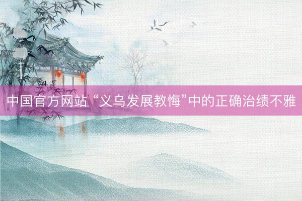 中国官方网站 “义乌发展教悔”中的正确治绩不雅