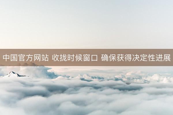 中国官方网站 收拢时候窗口 确保获得决定性进展